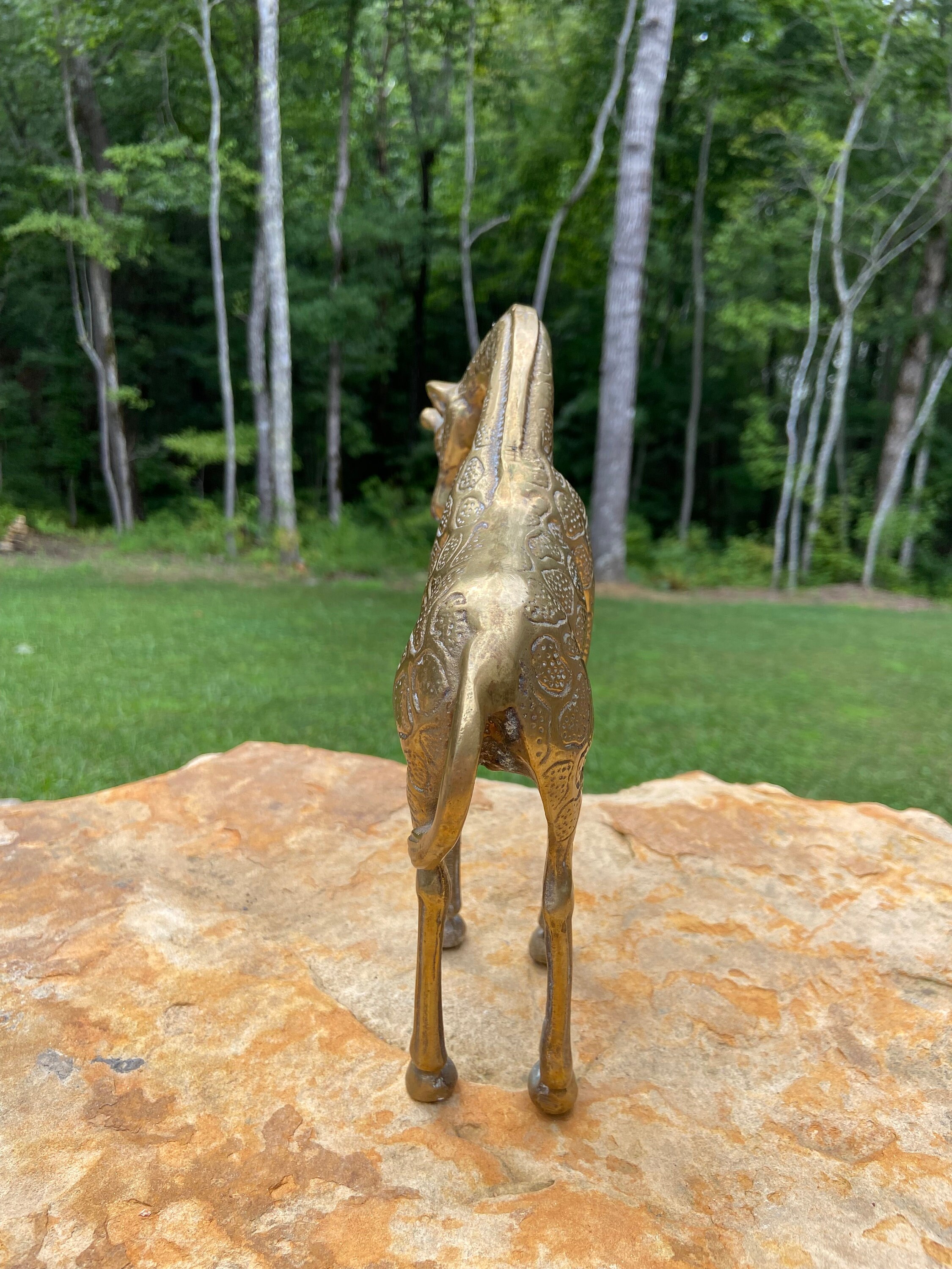 Vintage Large Brass Giraffe Statue Figurine African Animals - Etsy