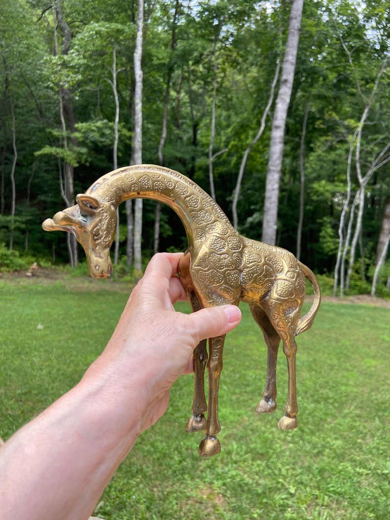 Vintage Large Brass Giraffe Statue Figurine African Animals - Etsy