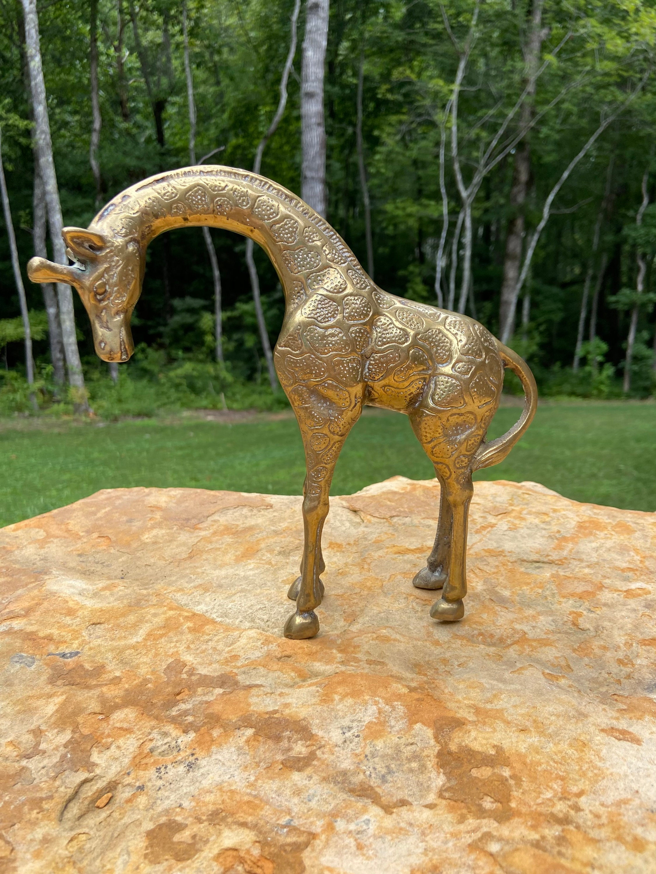 Vintage Large Brass Giraffe Statue Figurine African Animals - Etsy