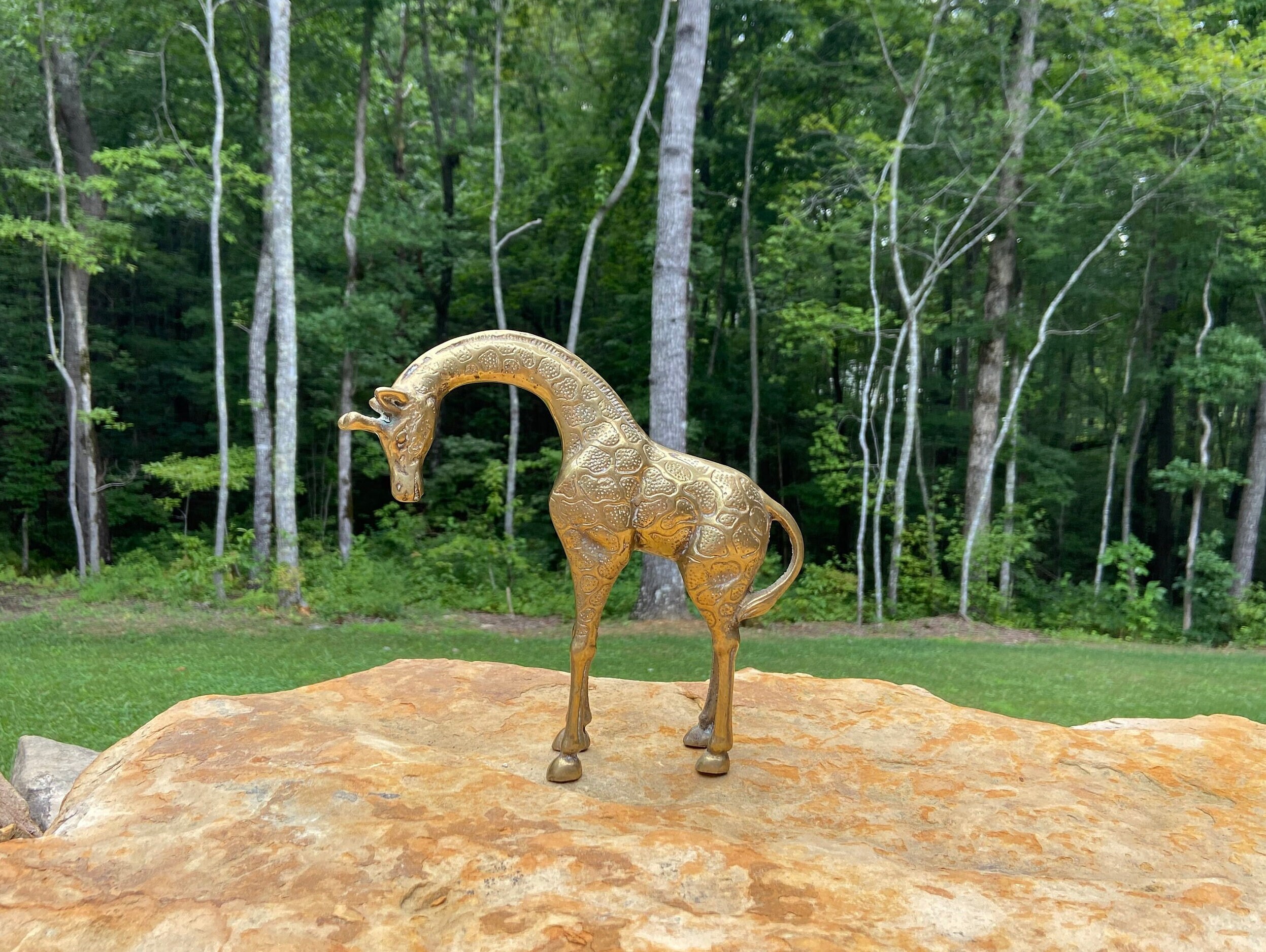 Vintage Large Brass Giraffe Statue Figurine African Animals - Etsy