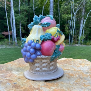 Vintage Cast Iron Fruit Basket Doorstop: Farmhouse Kitchen Decor