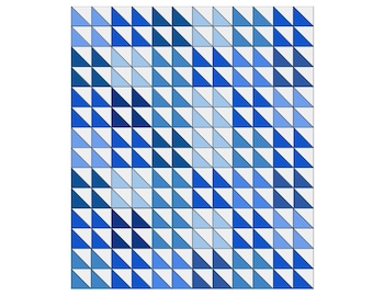 Patrón de edredón azul marino - Descarga en PDF - Tamaños para bebé, manta y cama individual, diseñado para cuadrados de 10 pulgadas.