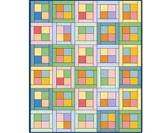 Jelly Cakes Quilt Pattern - PDF file - Instant Download - uses 10" squares, 5" squares and 2.5" strips - precut friendly