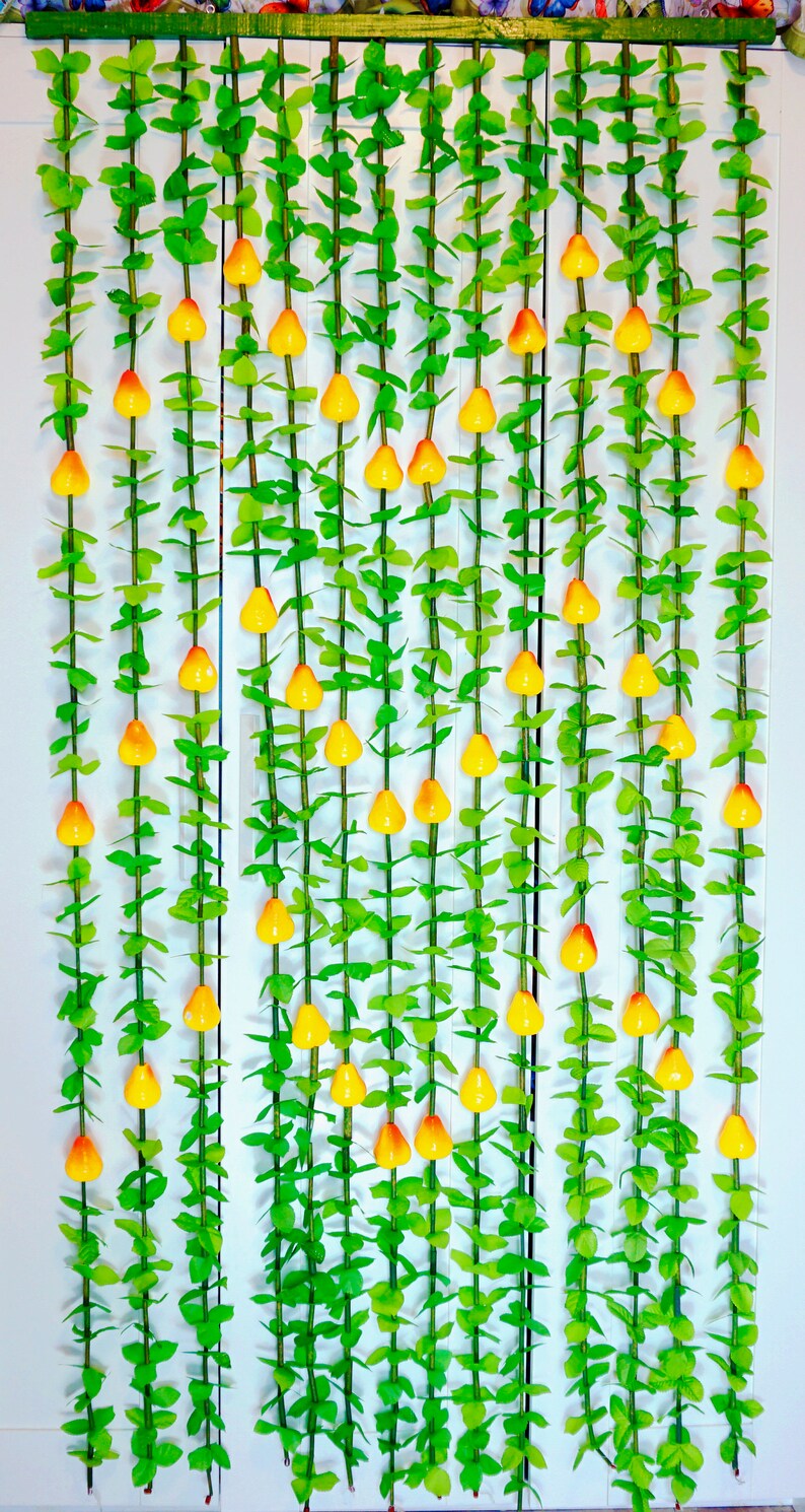 Fruit Curtain Yellow Pear Plastic Door Handmade Retro Kitchen Living Room Home Living Doorway Hanging Wall Decor Decoration Outdoor Indoor