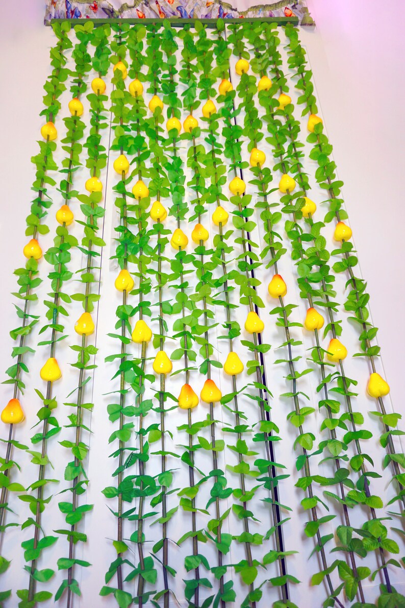 Fruit Curtain Yellow Pear Plastic Door Handmade Retro Kitchen Living Room Home Living Doorway Hanging Wall Decor Decoration Outdoor Indoor