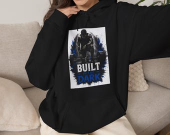 Built In The Dark Athlete Hoodie, Gym Motivation Hoodie, Workout Hoodie, Fitness Apparel, Weightlifting Tee, Bodybuilding Gift