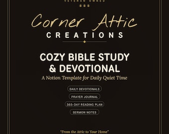 Cozy Bible Study & Devotional Notion Template | Faith Journal, Prayer Tracker and 365-Day Reading Plan.