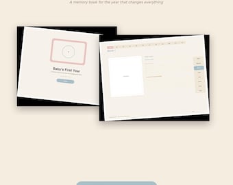 Libro de recuerdos del primer año del bebé, diario digital para bebés, registro mensual de hitos, regalo para recién nacidos. Descarga instantánea.