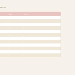 May include: A digital tracking chart titled Firsts with the subtitle The moments that only happen once. The table features columns for First, Date, and Notes, listing milestones like first smile, laugh, tooth, and birthday. A vertical navigation menu is on the right.