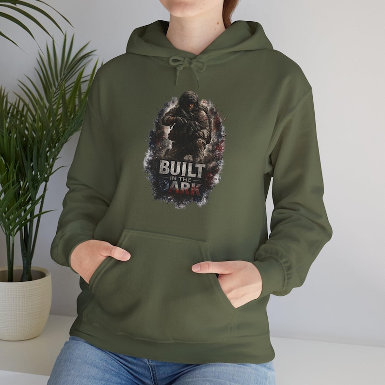 Built In The Dark Veteran Hoodie, Veteran Gift, Military Hoodie, Army Navy Marine Air Force Veteran Apparel, Patriotic Hoodie image 1