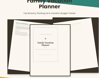 Vakantieplanner voor het hele gezin – Reisschema, paklijst, budgetoverzicht (printbare pdf + Notion)
