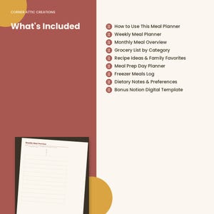 Weekly Meal Planner Printable – Menu, Grocery List, Meal Prep (Notion Template) image 2