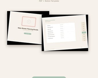 Paquete de planificador para baby shower / Planificador digital y plantilla de Notion