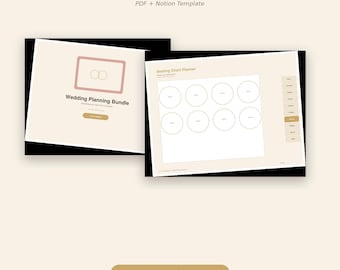 Paquete de planificación de bodas / Planificador de bodas digital + Plantilla de Notion, seguimiento de presupuesto, lista de invitados, lista de proveedores (descarga instantánea)