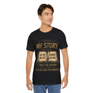 God Turning the Page Bible Verse Tee | Inspirational Christian Shirt image 5