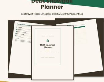 Planer śnieżnej kuli zadłużenia, śledzenie spłat, wykres postępów (do druku w formacie PDF + szablon Notion)