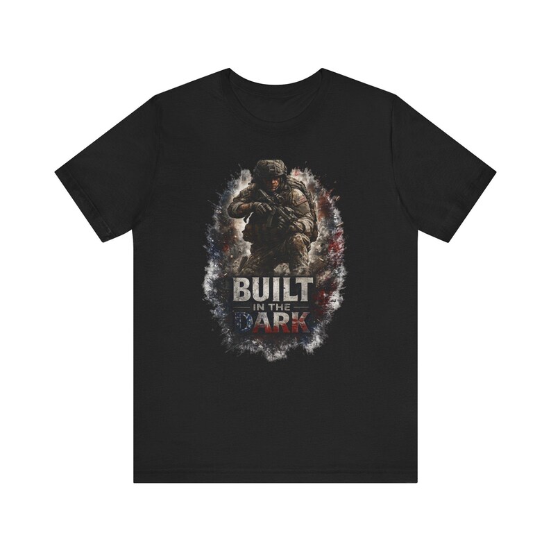 Built In The Dark Veteran Shirt, Veteran Gift for Men, Military T-Shirt, Patriotic Tee, Army Navy Marine Air Force Gift, Veteran Apparel image 2