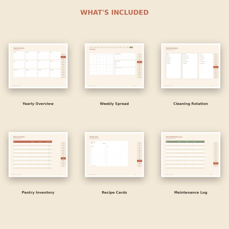 Paquete de planificador para un hogar acogedor / Planificador digital + Plantilla de Notion + Tarjetas de recetas de bonificación GRATIS / Planificador de gestión imprimible, Lista de verificación de limpieza. imagen 2