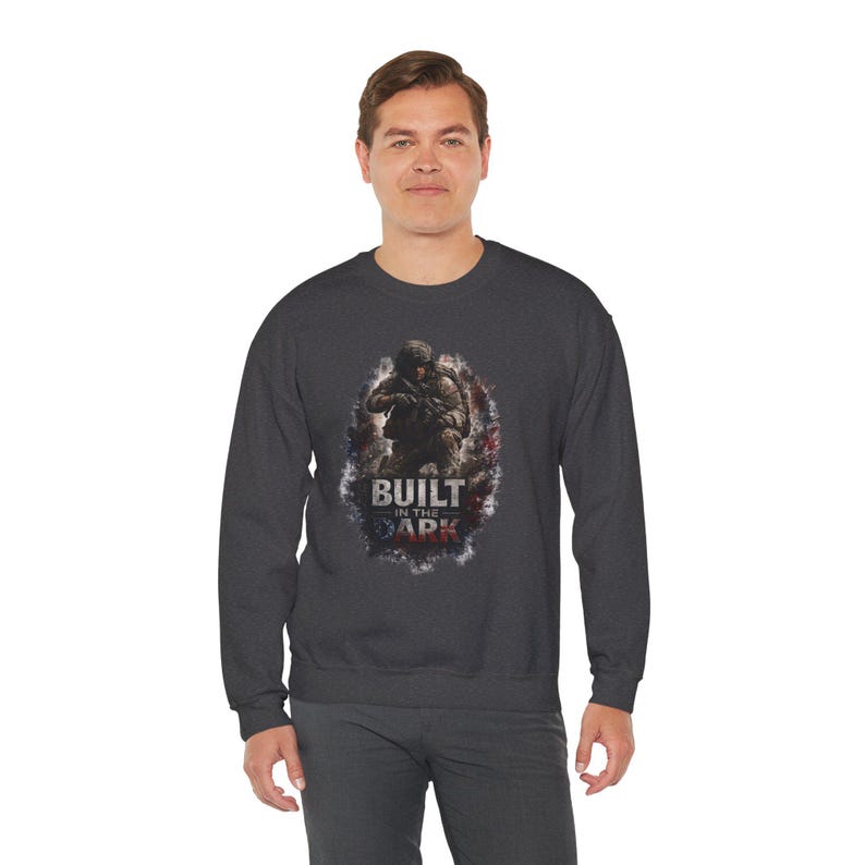 Built In The Dark Veteran Sweatshirt, Veteran Gift for Men, Military Crewneck, Patriotic Sweatshirt, Army Navy Marine Veteran image 3