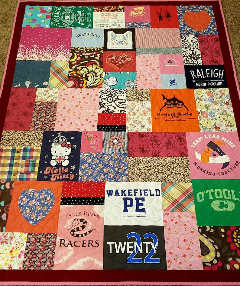 Mosaic tshirt quilt made from 1055 t shirts. Tshirt quilt Etsy