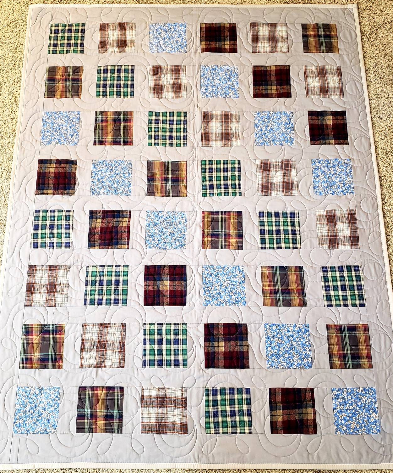 Bereavement quilt made from LOVED ONES clothing. Memory quilt. Etsy