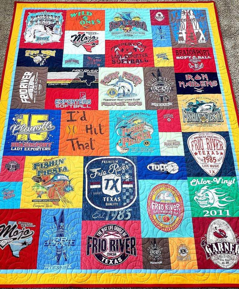 Mosaic tshirt quilt made from 1055 t shirts. Tshirt quilt Etsy
