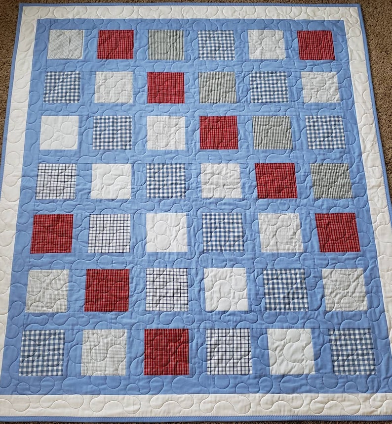 Bereavement quilt made from LOVED ONES clothing. Memory quilt. Etsy