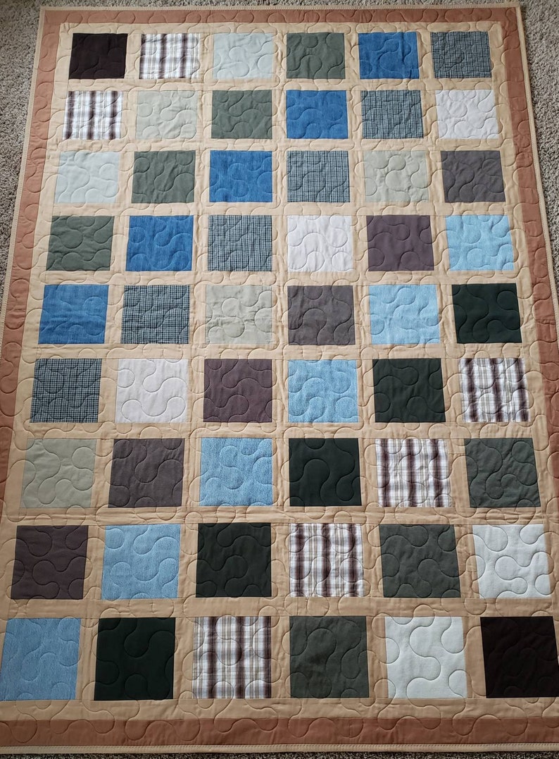Bereavement quilt made from LOVED ONES clothing. Memory quilt. Etsy