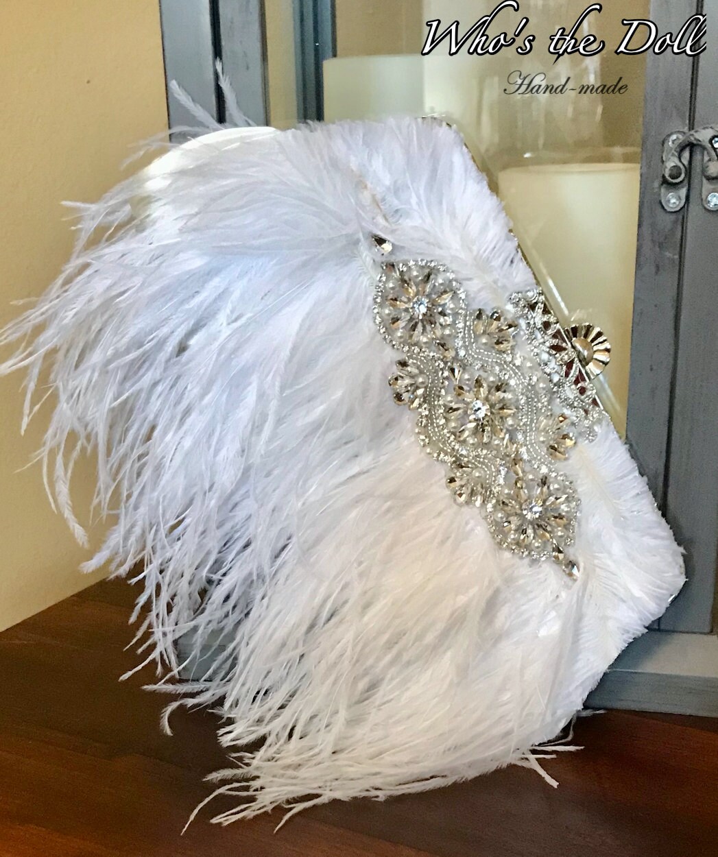 White Ostrich Feather Purse Gatsby White Feather Handbag | Etsy
