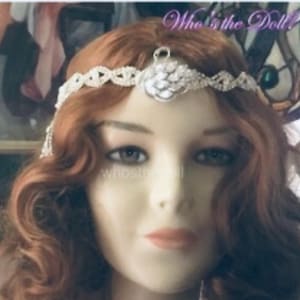 Art Deco Gatsby style Crystal Swan headpiece, Flapper headpiece, made to order
