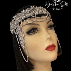 Roaring 20s Haarband, Gatsby Kopfschmuck, Kristall Haarband, Kette Kopfschmuck, Hochzeit Haarband   Flapper Kopfschmuck
