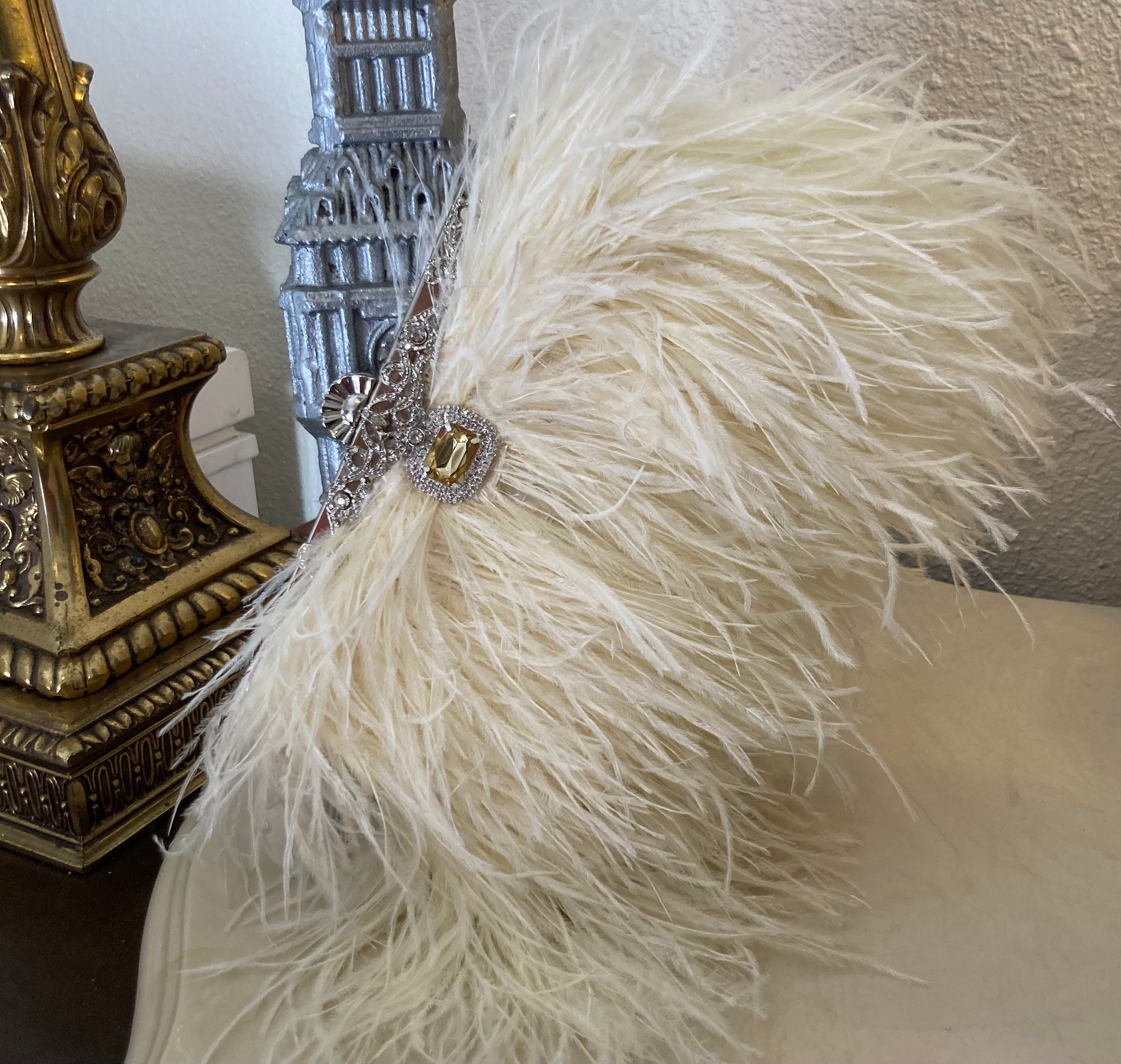 Decostar™ Ivory Ostrich Feather - 22 to 24 - 12 Feathers!