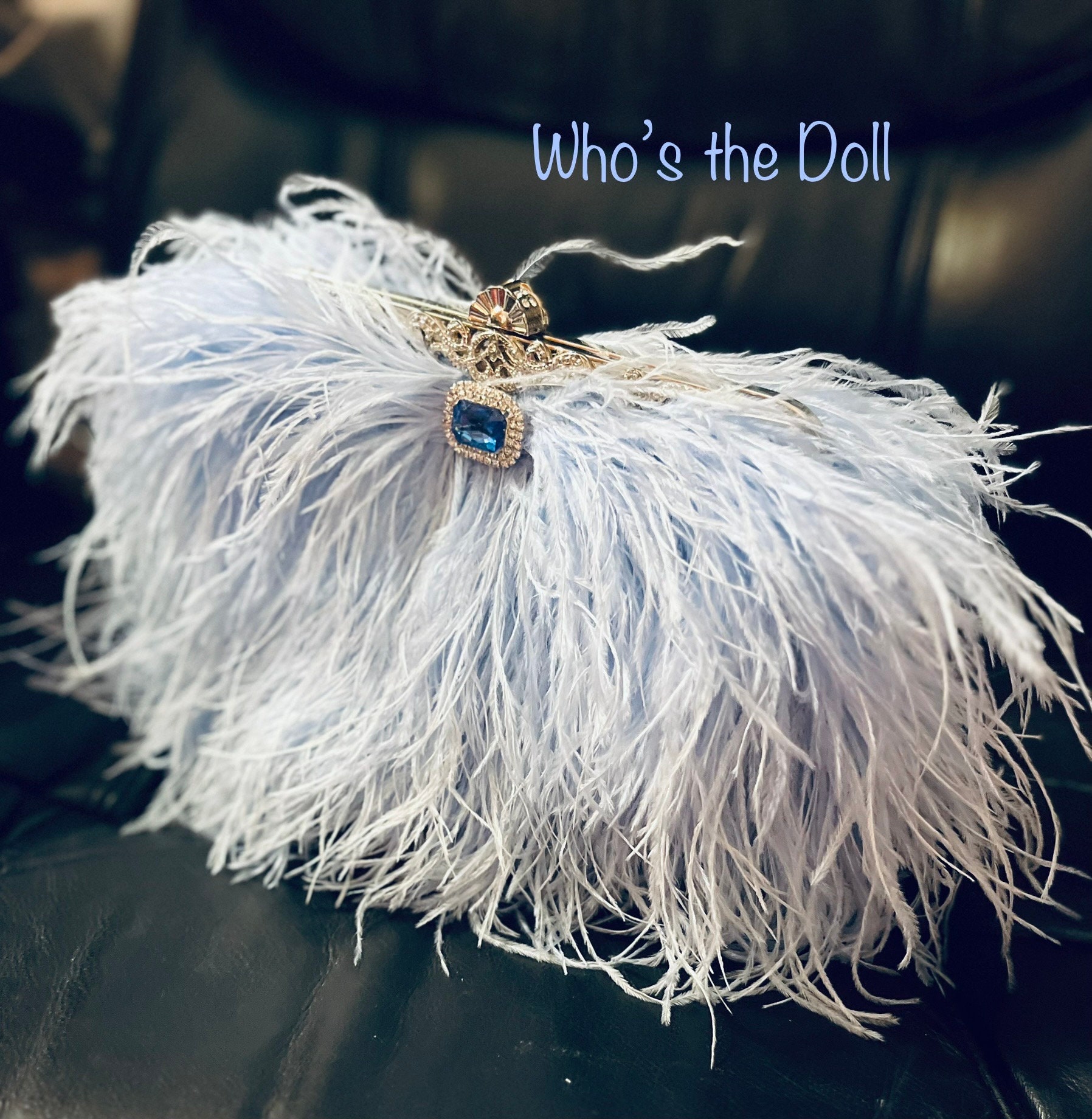 white feather purse - Gem