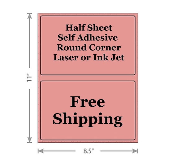 1000 HALF SHEET LABELS FOR PAYPAL SHIPPING ROUND CORNER