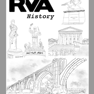 4-stronicowy zestaw kolorowanek Richmond, Virginia dla dzieci i dorosłych