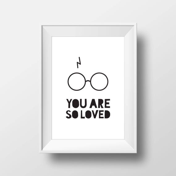 Harry Potter print decor quote gift You are so loved Harry Etsy