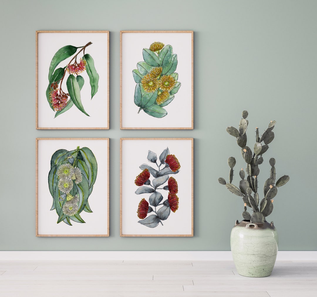 Set of 4 Watercolour Floral Prints Australian Native Botanical Art
