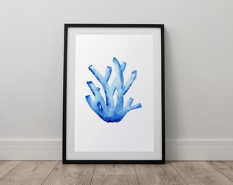 Watercolour Marine Coral Art Prints, Coral Reef Paintings, Coastal Wall Art, Nature Art, Hamptons Style, Botanical Art