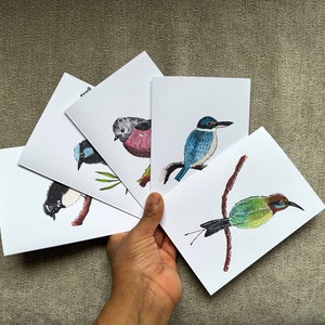 Australian Bird Cards Blank Greeting Cards Australian Native Birds Watercolour Gift Card Pack 4x6" Pack of 5, Pack of 10 With Envelopes