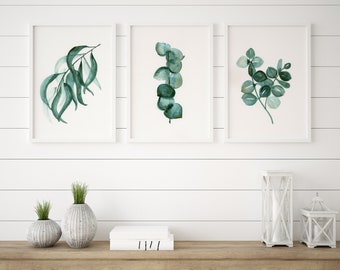 Eucalyptus Tree Leaf Prints A5 A4 A3 A2 Green Gum Leaves Wall Art Decor From Original Paintings Australian Native Plants Botanical Prints