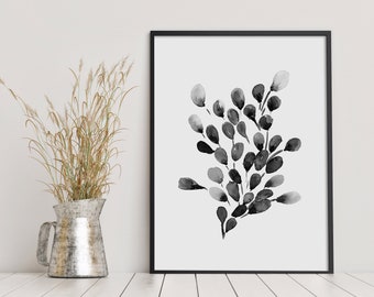 Bladderwrack Beauty Seaweed Watercolour Prints Monochrome Ocean Art A5 A4 A3 A2 For Sea and Ocean Theme Decor