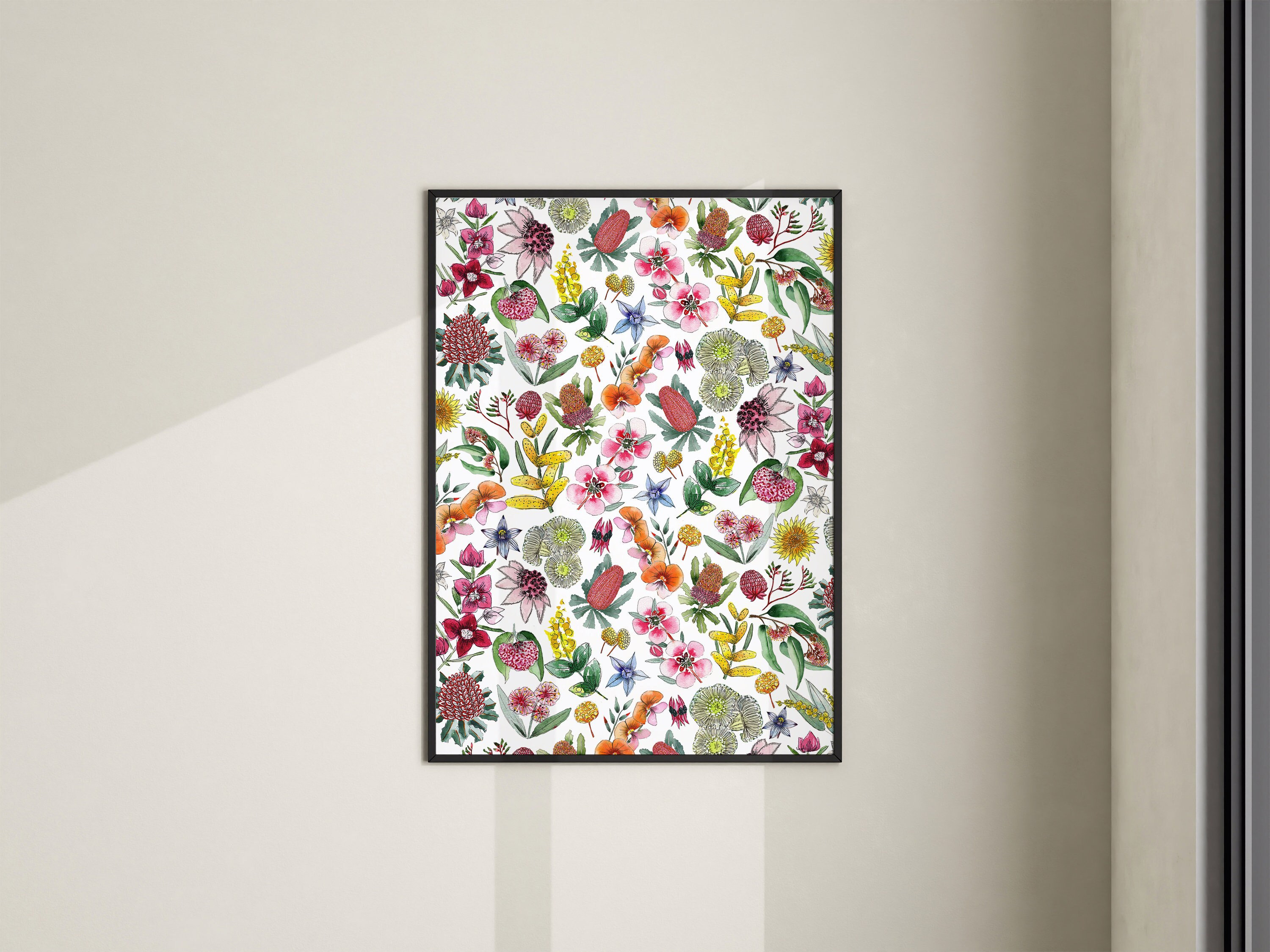 Australian Native Floral Wallpaper Wall Art Flower Wall Etsy
