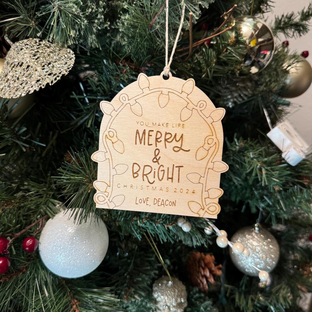 Custom Fingerprint Christmas Lights Ornament | Personalized Holiday ...
