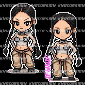 Como Jennie PNG, diseño de sublimación femenino, fanbase de Blackpink PNG, diseño de píxeles de K-pop, camiseta, taza, bolso de mano, diseño retro para mujer, descarga, DTF