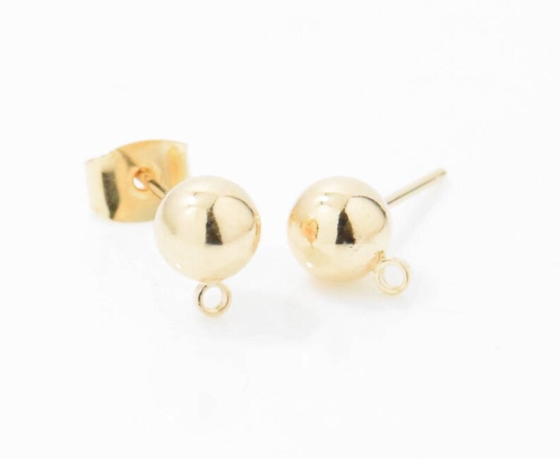 6MM Ball Post Earring large . Ball Brass Earring . Basic Etsy