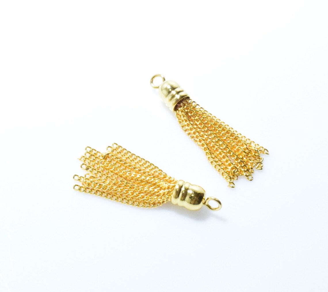 Gold Metal Tassel small Chain Tassel . Jewelry Craft Etsy