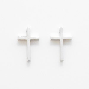 Cross Brass Bead . Cross Pendant . Cross Charm . Polished Rhodium Plated over Brass - 4pcs / JM0012-PR