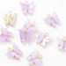 Pearl Purple Butterfly Acrylic Pendant . Butterfly Pendant . Butterfly Charm . Polished Gold Plated over Pewter - 2pcs / SK0005-PGPPP 