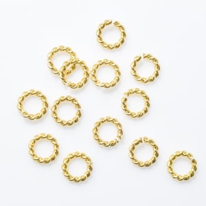 Jump Ring 1.3mm x 4.3mm . Ring Brass Bead . Ring Pendant . Basic Supplies . 16K Polished Gold Plated over Brass - 10pcs / JM0039-PG