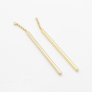 Bar hanger. De tegenhanger van de stok. Sieraden Craft levering. 16K mat verguld over Brass - 4-pack / IA0069-MG